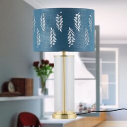 First Choice Lighting Set of 2 Aura - Satin Brass with Glass Column Table Lamp Bases in Gold - thumbnail 6