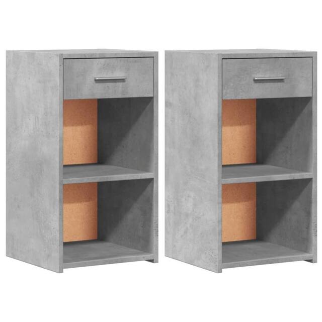 Berkfield Home Bedside Cabinets 2 pcs Concrete Grey 35x34x65 cm Engineered Wood - Size: 35 x 34 x 65 cm - image 1