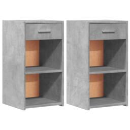 Berkfield Home Bedside Cabinets 2 pcs Concrete Grey 35x34x65 cm Engineered Wood - Size: 35 x 34 x 65 cm - thumbnail 1