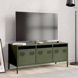 Berkfield Home TV Cabinet Olive Green 101.5x39x43.5 cm Cold-rolled Steel - thumbnail 3