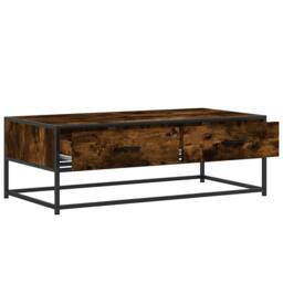 Berkfield Home Durable Coffee Table Smoked Oak 100x50x35 cm Engineered Wood & Metal in Brown - Size: 100 x 50 x 35 cm - thumbnail 8