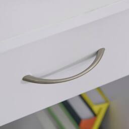Wyld Haus Bavise 120cm White L Shaped Corner Desk with Keyboard Tray & Storage - thumbnail 9