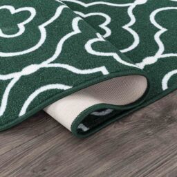 Desire Rugs Anti-Slip Quatrefoil Design Doormat - Machine Washable for Easy Care in Emerald - Size: 40 cm x 60 cm - thumbnail 3
