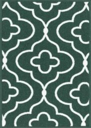 Desire Rugs Anti-Slip Quatrefoil Design Doormat - Machine Washable for Easy Care in Emerald - Size: 40 cm x 60 cm - thumbnail 2