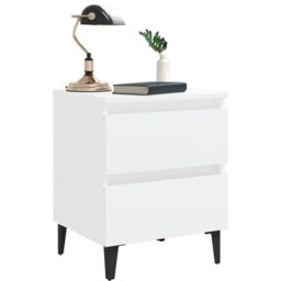 Berkfield Home Bed Cabinet White 40x35x50 cm Engineered Wood - Size: 40 x 35 x 50 cm - thumbnail 6