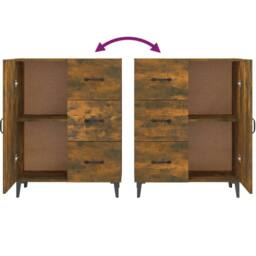 Berkfield Home Sideboard Smoked Oak 69.5x34x90 cm Engineered Wood in Brown - thumbnail 8