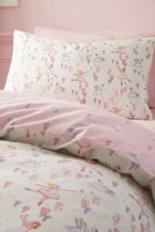 Belle & Boo 'Ballerina' Reversible Cotton Duvet Cover Set in Pink - Size: Junior - thumbnail 3