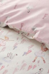 Belle & Boo 'Ballerina' Reversible Cotton Duvet Cover Set in Pink - Size: Junior - thumbnail 4