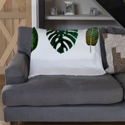 Benjamin Tate Design leaves selections Designer Blanket in Natural - Size: 120 cm x 150 cm - thumbnail 2