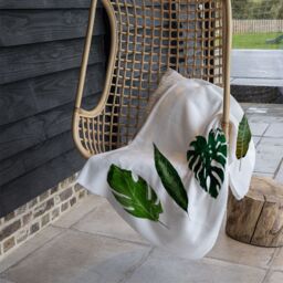 Benjamin Tate Design leaves selections Designer Blanket in Natural - Size: 120 cm x 150 cm - thumbnail 3