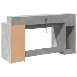 Berkfield Home Desk with LED Lights Concrete Grey 160x55x91 cm Engineered Wood - Size: 160 x 55 x 91 cm - thumbnail 8