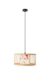 Woven Bamboo Hanging Lamp in White - thumbnail 3