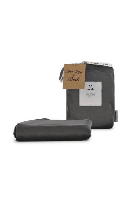 Panda London Panda 100% Bamboo Flat Sheet in Dark Grey - Size: Single - image 1