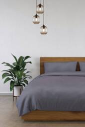 Panda London Panda 100% Bamboo Flat Sheet in Dark Grey - Size: Single - thumbnail 3