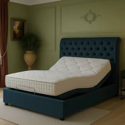 PARADISE BEDS LTD Alice Electric Adjustable Bed With Mattress in Blue - Size: King - thumbnail 1
