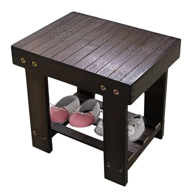 Kelvenix Bamboo 1 Step Stool Sturdy Wooden in Brown - image 1