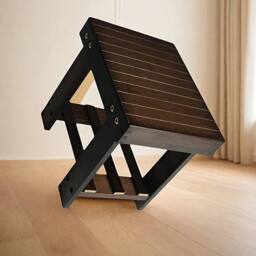 Kelvenix Bamboo 1 Step Stool Sturdy Wooden in Brown - thumbnail 4