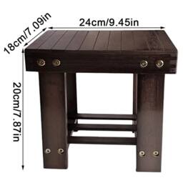 Kelvenix Bamboo 1 Step Stool Sturdy Wooden in Brown - thumbnail 2