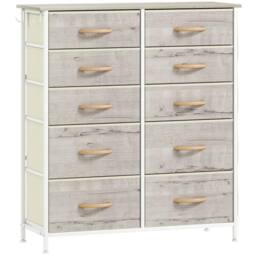 STILVORA Chest of 10 Fabric Drawers with Storage Pockets in Natural - thumbnail 4