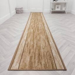 runrug Hallway Runner Rug - Non-Slip, Hardwearing, 5.4mm - 'Rama' in Beige - Size: 66 cm x 390 cm - thumbnail 6