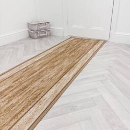 runrug Hallway Runner Rug - Non-Slip, Hardwearing, 5.4mm - 'Rama' in Beige - Size: 66 cm x 390 cm - thumbnail 4