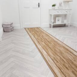 runrug Hallway Runner Rug - Non-Slip, Hardwearing, 5.4mm - 'Rama' in Beige - Size: 66 cm x 390 cm - thumbnail 3