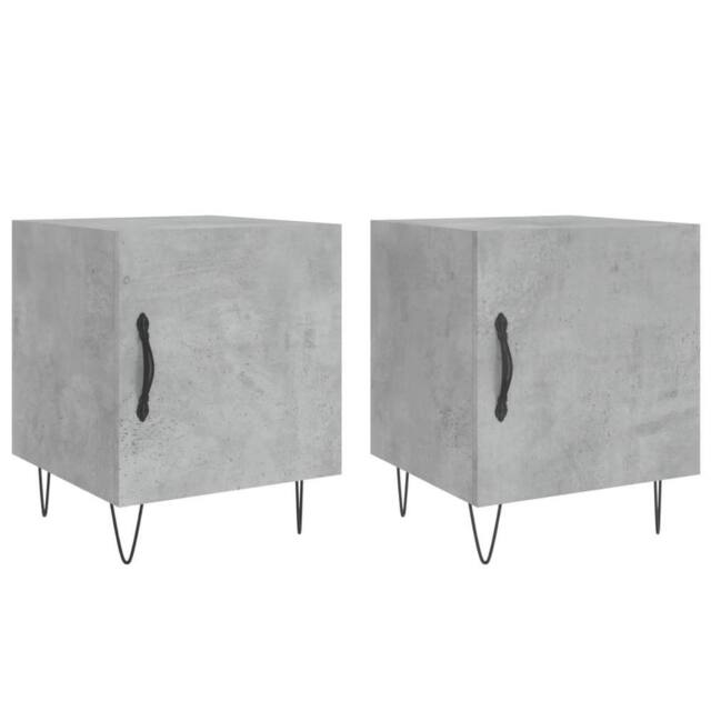 Berkfield Home Bedside Cabinets 2 pcs Concrete Grey 40x40x50 cm Engineered Wood - Size: 40 x 40 x 50 cm - image 1