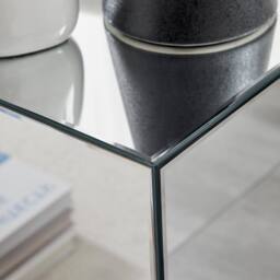 FurnitureboxUK Noor Mirrored Glass Side Table & Bedside Table in Silver - thumbnail 3