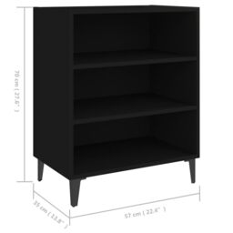 Berkfield Home Sideboard Black 57x35x70 cm Engineered Wood - Size: 57 x 35 x 70 cm - thumbnail 6