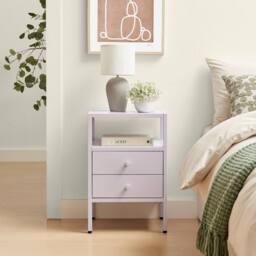 FurnitureboxUK Lykke Metal Storage Bedside Table in Lilac - thumbnail 2