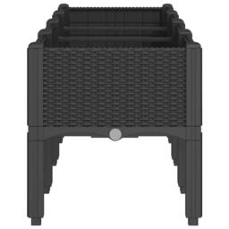 Berkfield Home Garden Planter with Legs Black 160x40x42 cm PP - Size: 160 x 40 x 42 cm - thumbnail 4