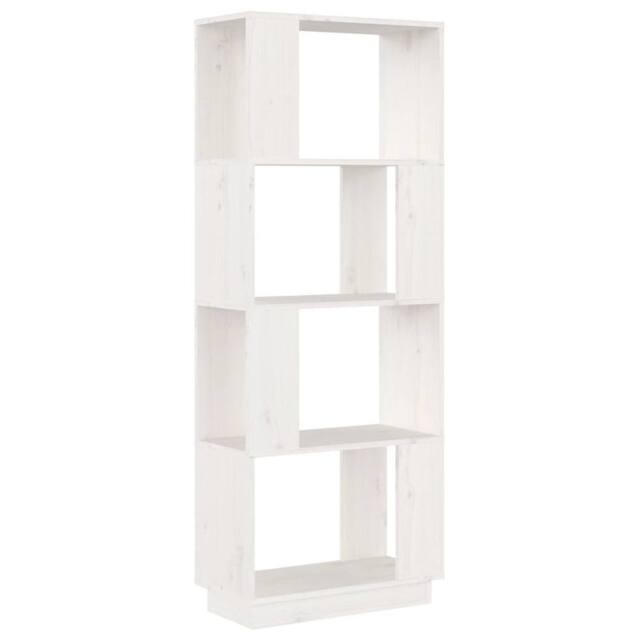 Berkfield Home Book Cabinet/Room Divider White 51x25x132 cm Solid Wood Pine - Size: 51 x 25 x 132 cm - image 1