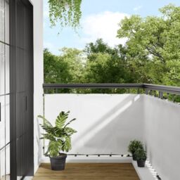 Berkfield Home Balcony Screen White 90x1000 cm 100% Polyester Oxford - thumbnail 1