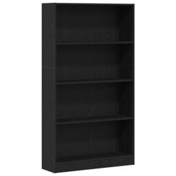 Berkfield Home 4-Tier Bookcase Black Oak 80x24x143 cm Engineered Wood - Size: 80 x 24 x 143 cm - thumbnail 2