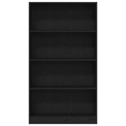 Berkfield Home 4-Tier Bookcase Black Oak 80x24x143 cm Engineered Wood - Size: 80 x 24 x 143 cm - thumbnail 5