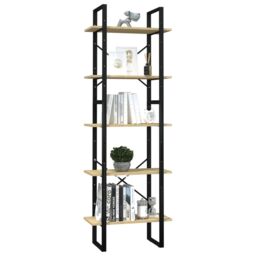 Berkfield Home 5-Tier Book Cabinet 60x30x175 cm Pinewood in Brown - Size: 60 x 30 x 175 cm - thumbnail 3