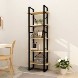 Berkfield Home 5-Tier Book Cabinet 60x30x175 cm Pinewood in Brown - Size: 60 x 30 x 175 cm - thumbnail 1
