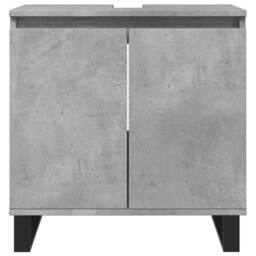 Berkfield Home Bathroom Cabinet Concrete Grey 58x33x60 cm Engineered Wood - Size: 58 x 33 x 60 cm - thumbnail 4