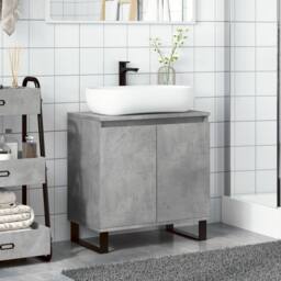 Berkfield Home Bathroom Cabinet Concrete Grey 58x33x60 cm Engineered Wood - Size: 58 x 33 x 60 cm - thumbnail 3