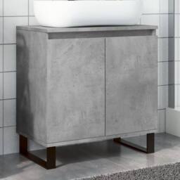 Berkfield Home Bathroom Cabinet Concrete Grey 58x33x60 cm Engineered Wood - Size: 58 x 33 x 60 cm - thumbnail 1