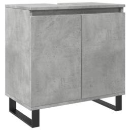 Berkfield Home Bathroom Cabinet Concrete Grey 58x33x60 cm Engineered Wood - Size: 58 x 33 x 60 cm - thumbnail 2