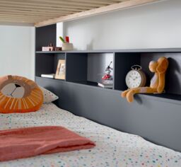 Bedmaster Oliver Triple Sleeper Storage Bunk Bed With Drawer With Spring Mattresses in Dark Grey - Size: Small Double - thumbnail 8