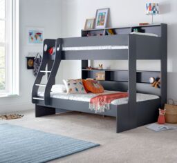 Bedmaster Oliver Triple Sleeper Storage Bunk Bed With Drawer With Spring Mattresses in Dark Grey - Size: Small Double - thumbnail 3