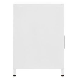 Berkfield Home Nightstand White 35x35x51 cm Steel - Size: 35 x 35 x 51 cm - thumbnail 4