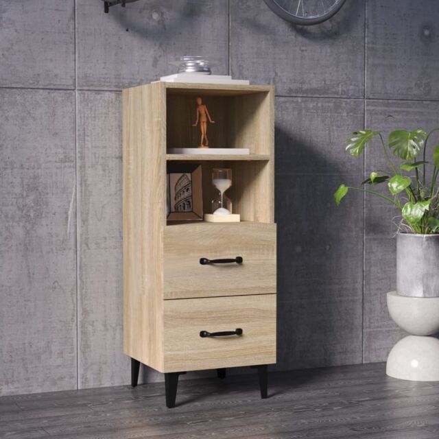 Berkfield Home Sideboard Sonoma Oak 34.5x34x90 cm Engineered Wood in Brown - image 1