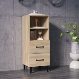 Berkfield Home Sideboard Sonoma Oak 34.5x34x90 cm Engineered Wood in Brown - thumbnail 1