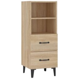 Berkfield Home Sideboard Sonoma Oak 34.5x34x90 cm Engineered Wood in Brown - thumbnail 2