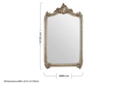 Orsina Exquisite Ornate Champagne Wall Mirror, Lounge Mirror With Intricate Floral Motifs, Decorative Framed Mirror in Gold - thumbnail 5