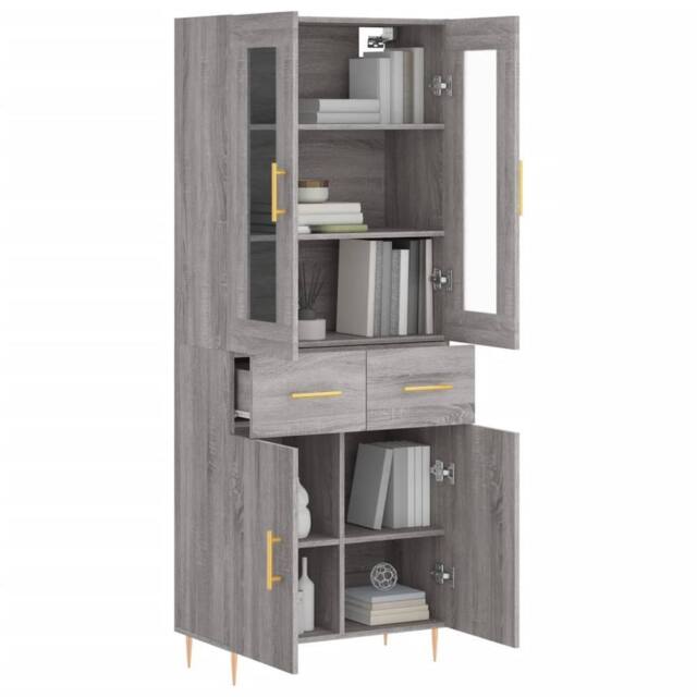 Berkfield Home Highboard Grey Sonoma 69.5x34x180 cm Engineered Wood - image 1