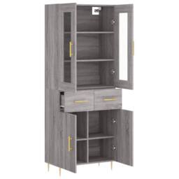 Berkfield Home Highboard Grey Sonoma 69.5x34x180 cm Engineered Wood - thumbnail 4